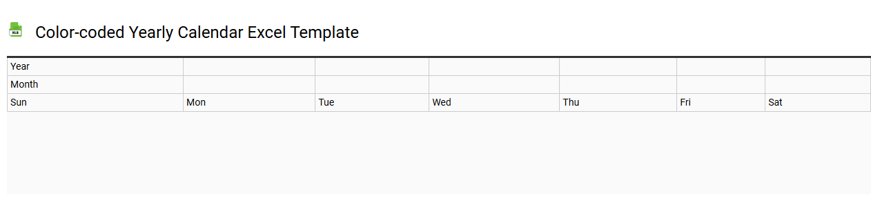 Color-coded yearly calendar Excel template