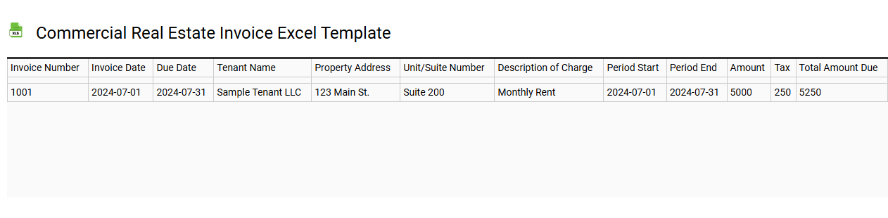 Commercial real estate invoice Excel template