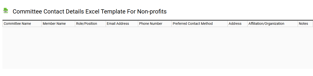 Committee contact details Excel template for non-profits