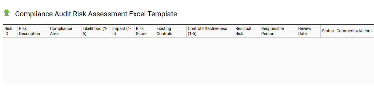 Compliance audit risk assessment Excel template