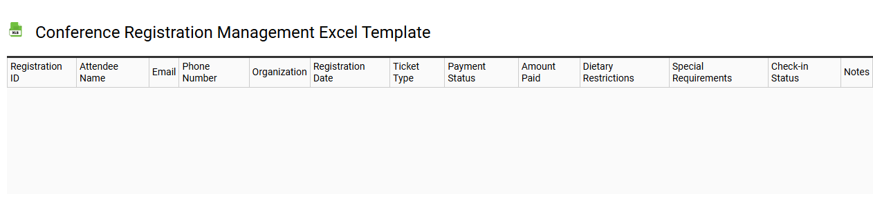 Conference registration management Excel template