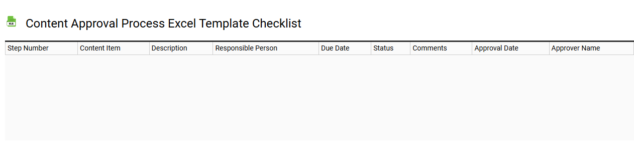 Content approval process Excel template checklist