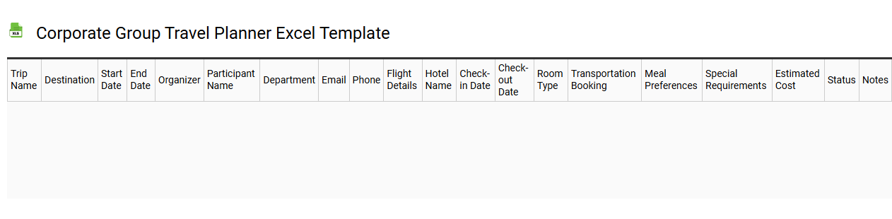 Corporate group travel planner Excel template