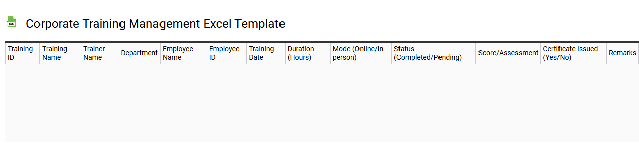Corporate training management Excel template