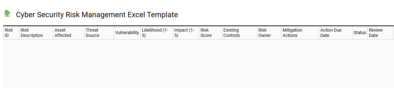 Cyber security risk management Excel template