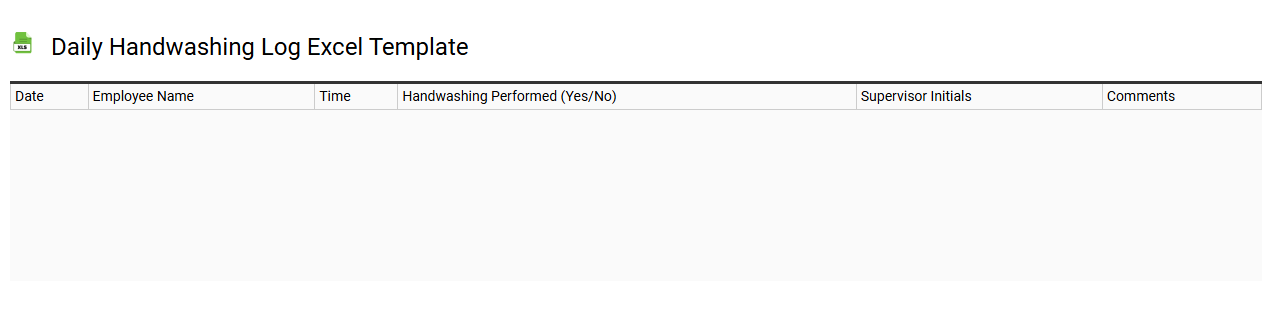 Daily handwashing log Excel template