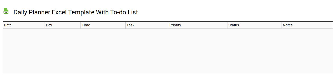 Daily planner Excel template with to-do list