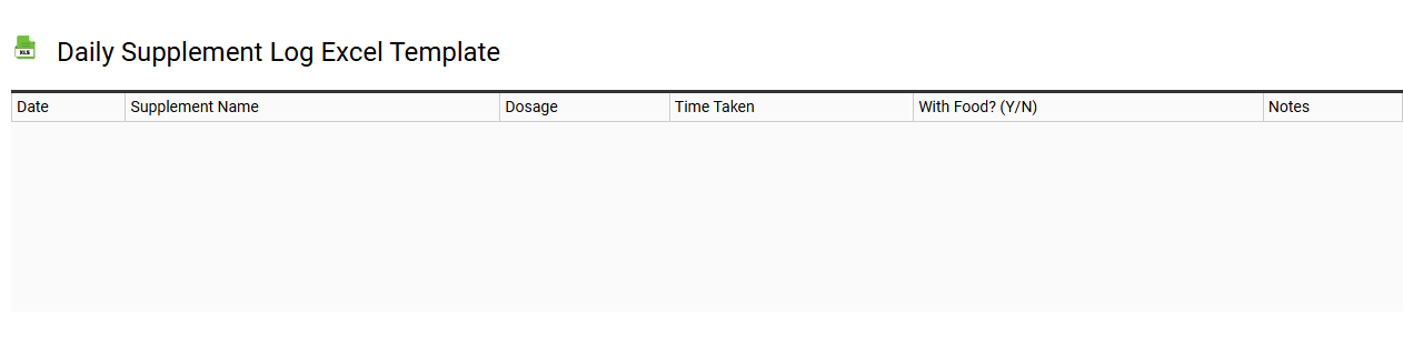Daily supplement log Excel template