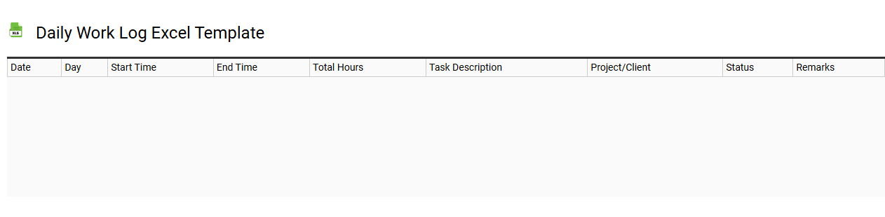 Daily work log Excel template