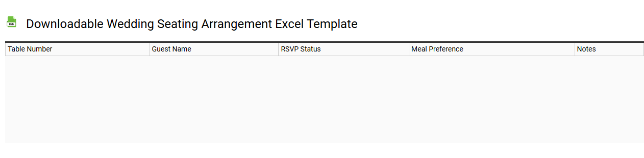 Downloadable wedding seating arrangement Excel template