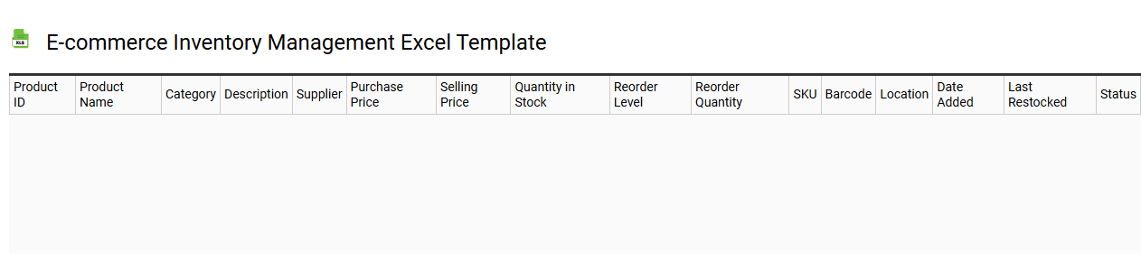 E-commerce inventory management Excel template