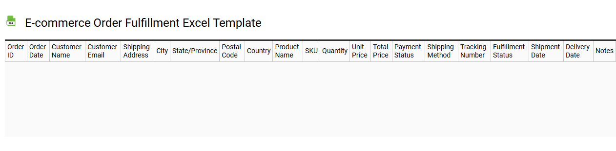 E-commerce order fulfillment Excel template