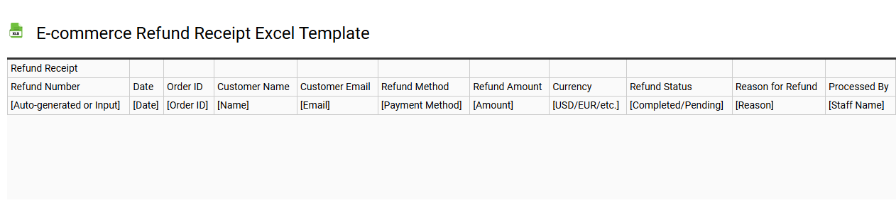 E-commerce refund receipt Excel template