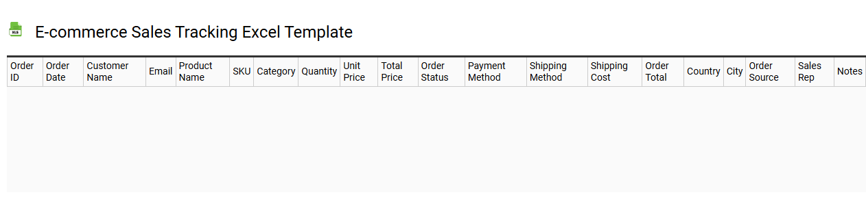 E-commerce sales tracking Excel template