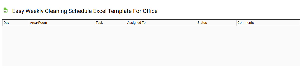 Easy weekly cleaning schedule Excel template for office