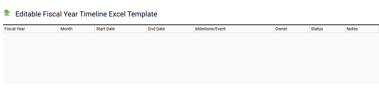 Editable fiscal year timeline Excel template