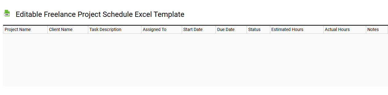 Editable freelance project schedule Excel template