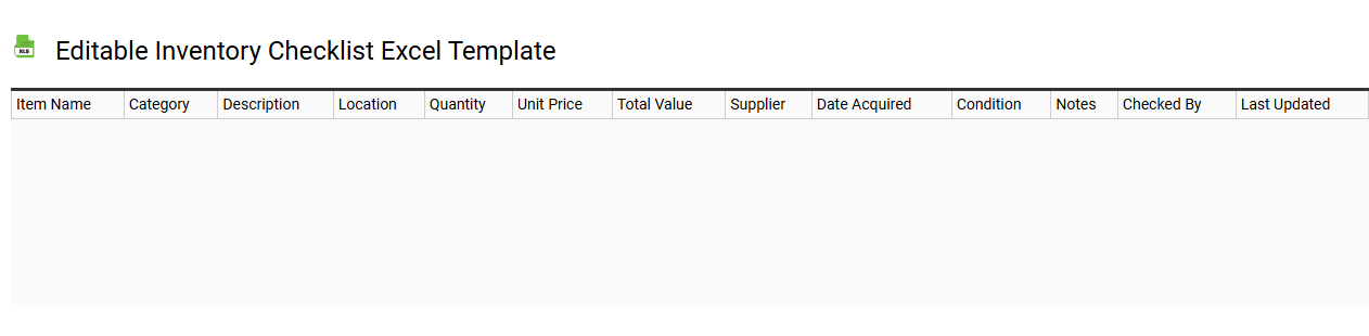 Editable inventory checklist Excel template