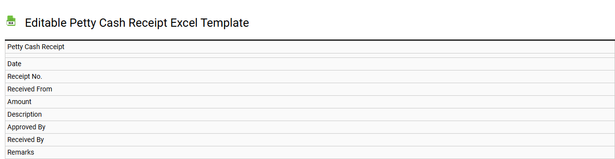 Editable petty cash receipt Excel template