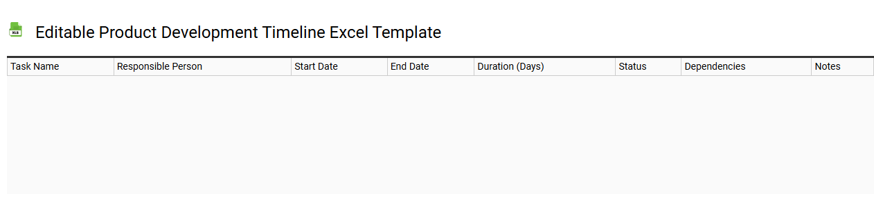 Editable product development timeline Excel template