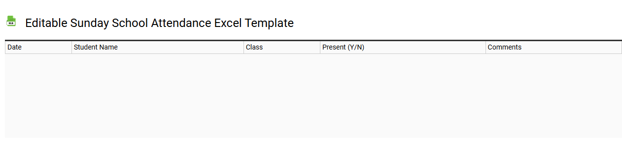 Editable Sunday school attendance Excel template