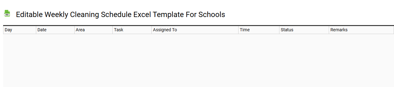 Editable weekly cleaning schedule Excel template for schools