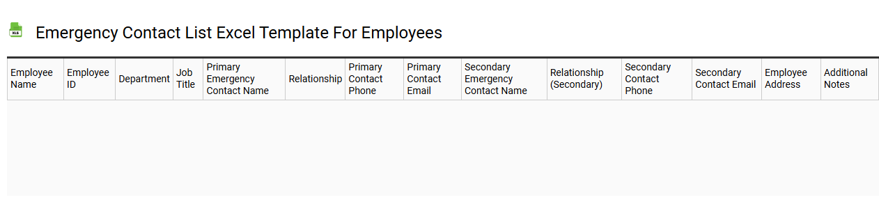 Emergency contact list Excel template for employees