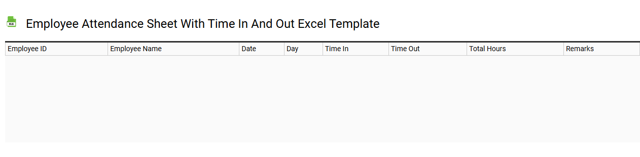 Employee attendance sheet with time in and out Excel template