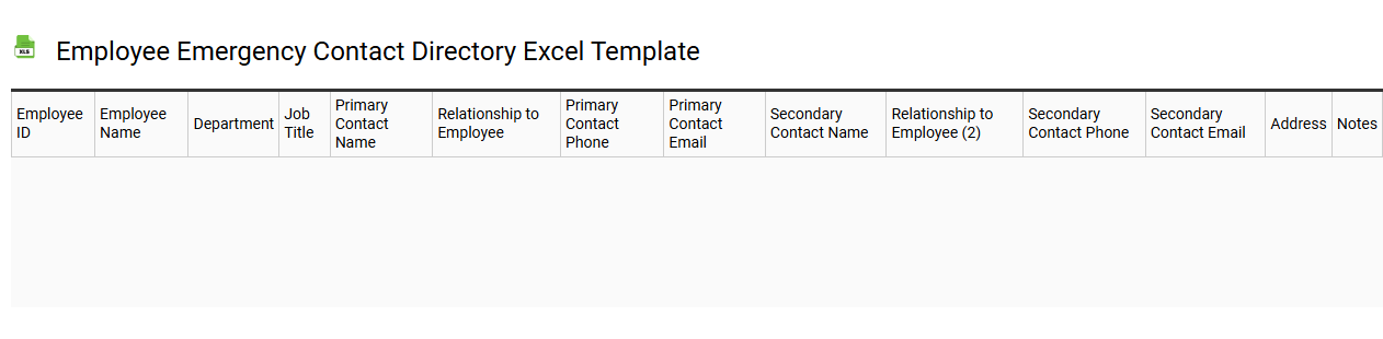 Employee emergency contact directory Excel template