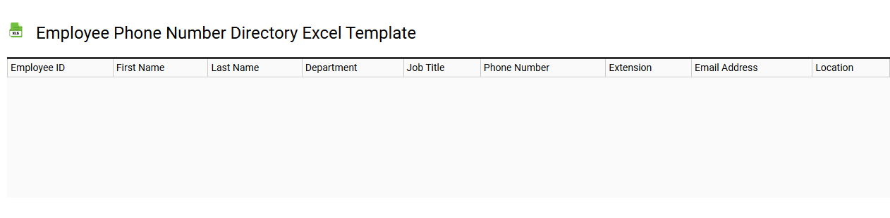 Employee phone number directory Excel template