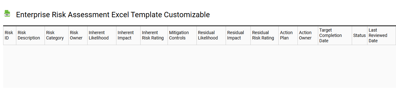 Enterprise risk assessment Excel template customizable