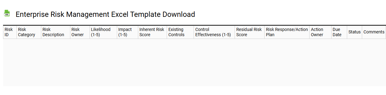 Enterprise risk management Excel template download