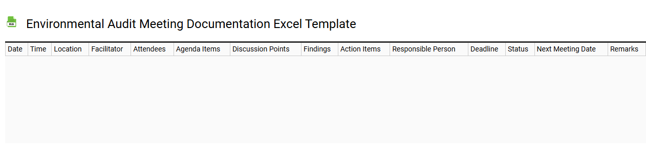 Environmental audit meeting documentation Excel template
