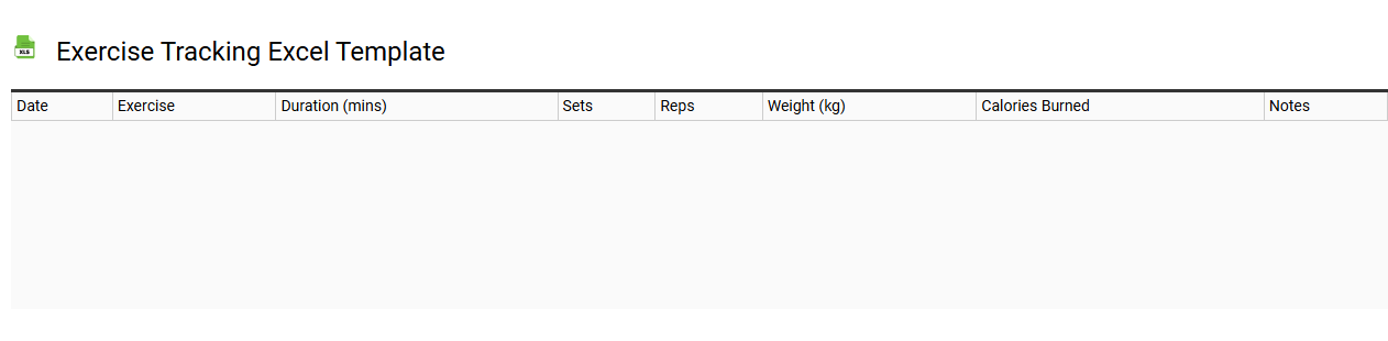 Exercise tracking Excel template