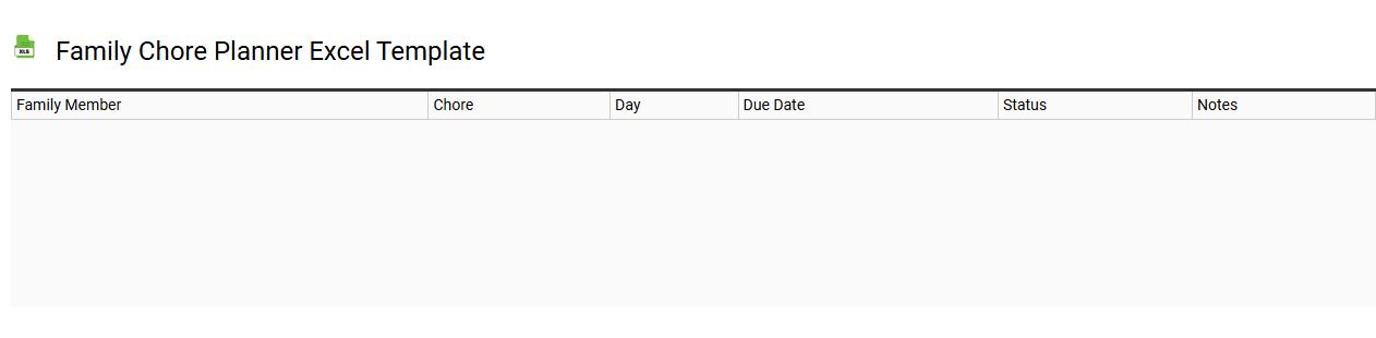 Family chore planner Excel template