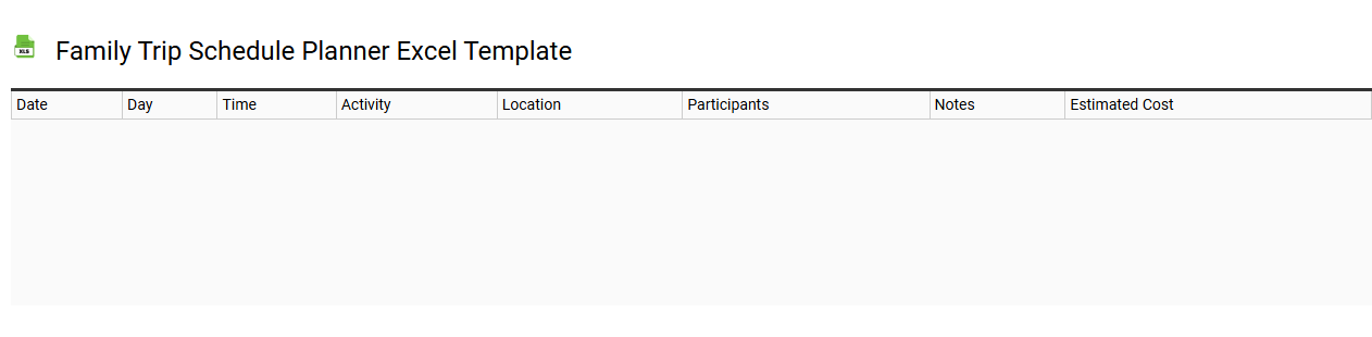 Family trip schedule planner Excel template