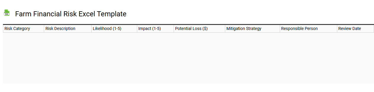 Farm financial risk Excel template