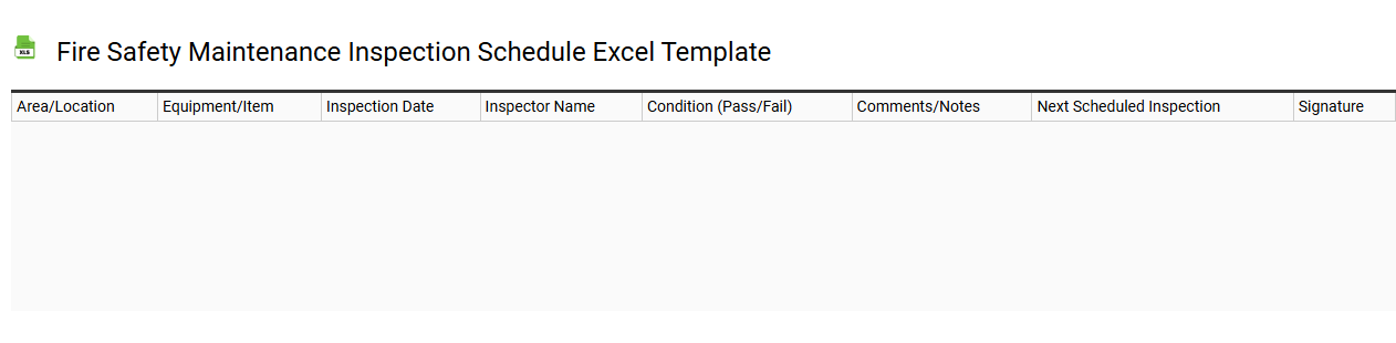 Fire safety maintenance inspection schedule Excel template