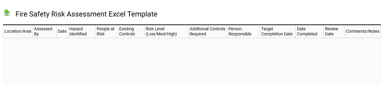 Fire safety risk assessment Excel template
