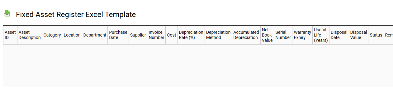Fixed asset register Excel template