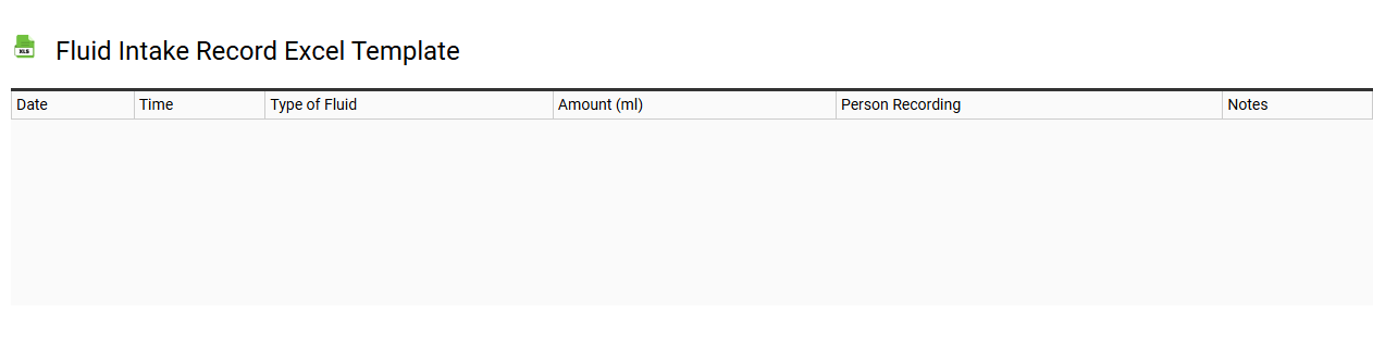 Fluid intake record Excel template