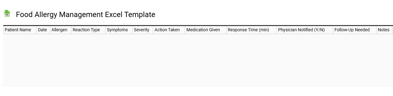 Food allergy management Excel template