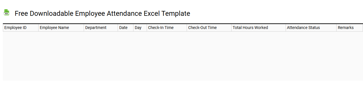 Free downloadable employee attendance Excel template