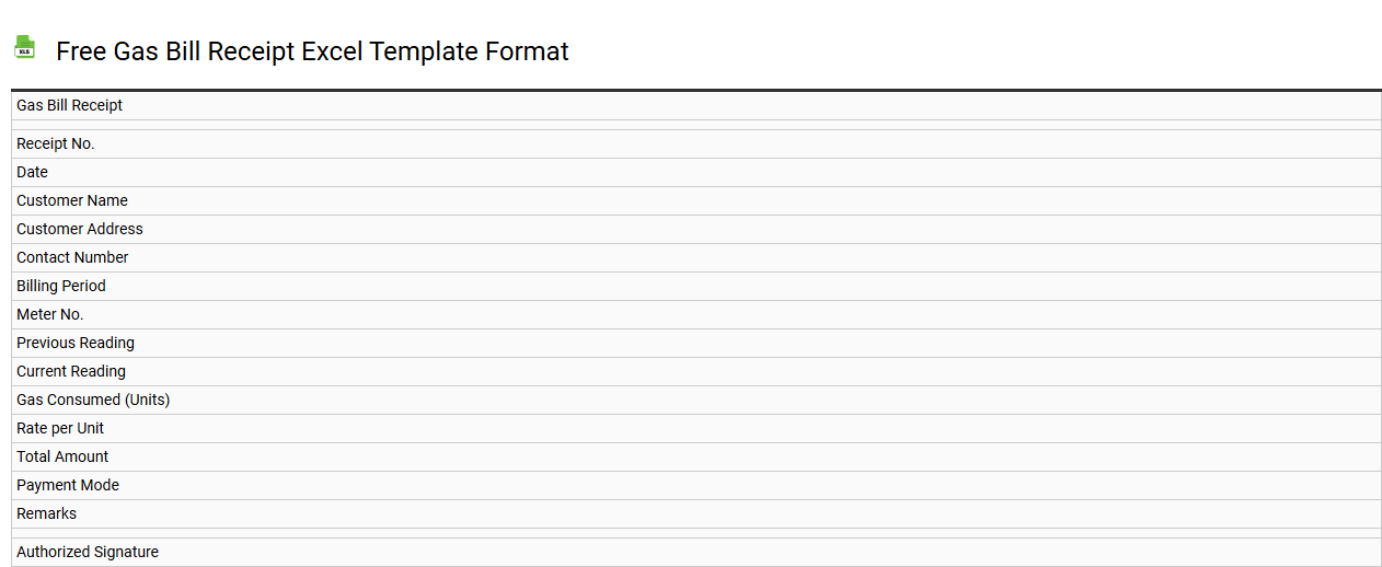Free gas bill receipt Excel template format