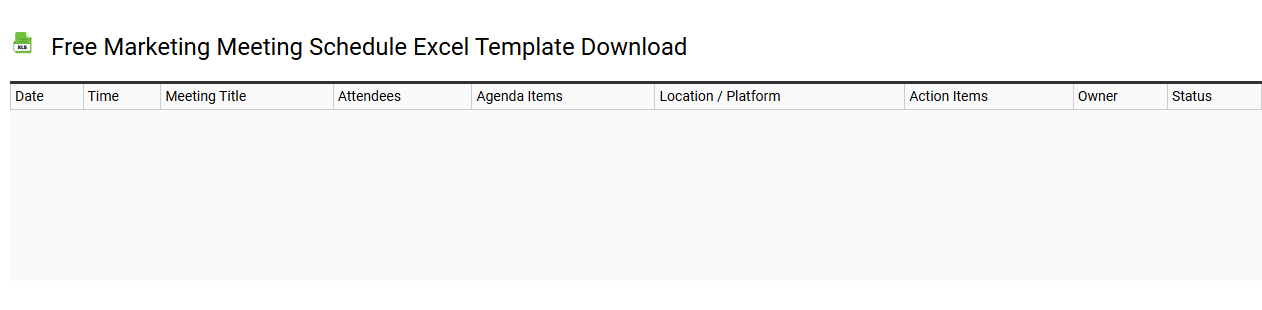 Free marketing meeting schedule Excel template download