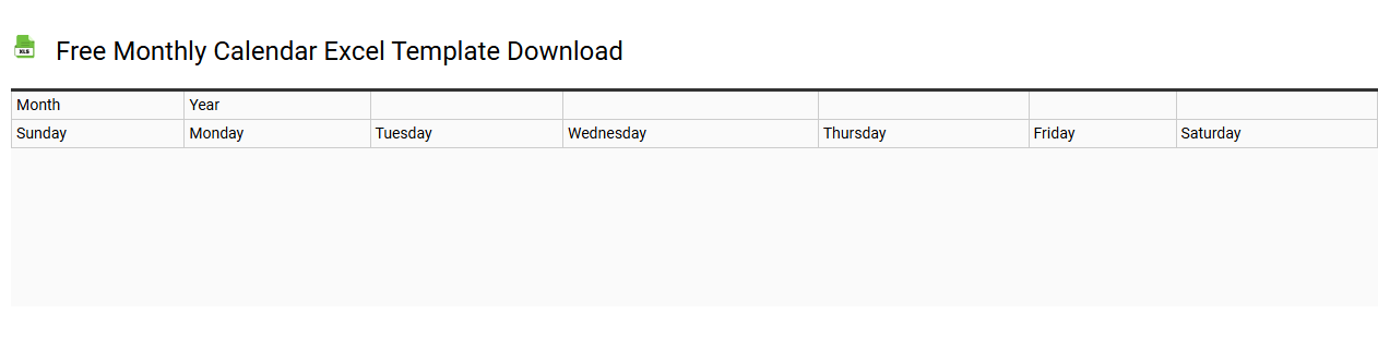 Free monthly calendar Excel template download