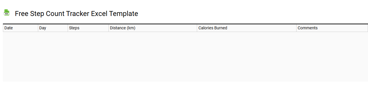 Free step count tracker Excel template