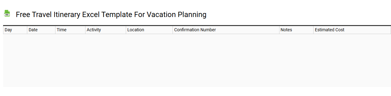 Free travel itinerary Excel template for vacation planning