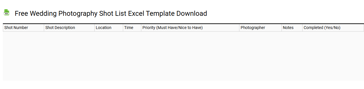 Free wedding photography shot list Excel template download