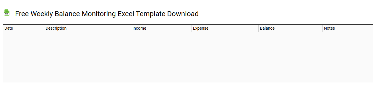 Free weekly balance monitoring Excel template download